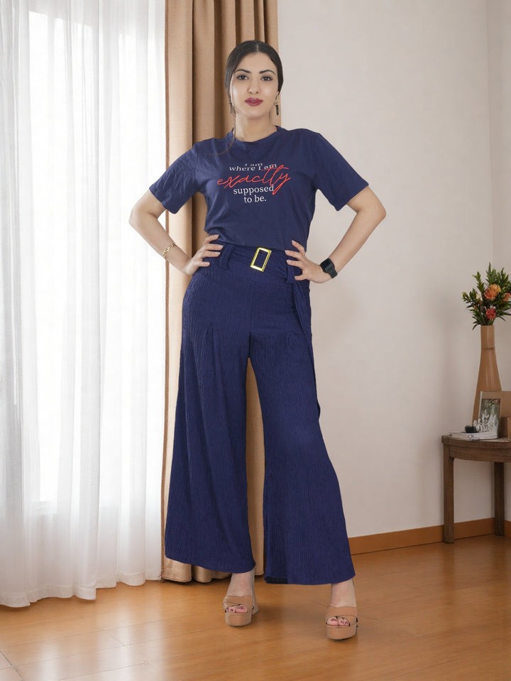 Women Navy Short Sleeves T-Shirt