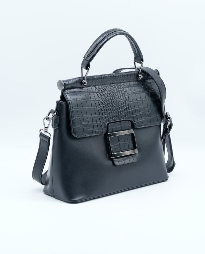 Medium-Sized Leather Print Women's Crossbody Handbag