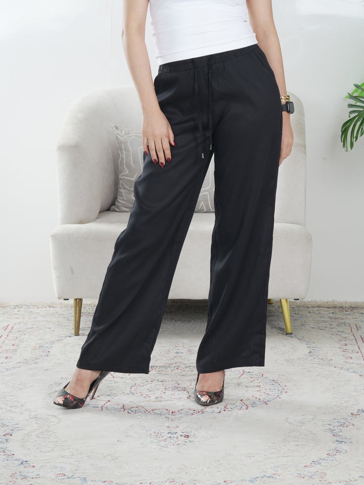 Women’s Black Wide Leg Joggers – Comfortable Casual Wear