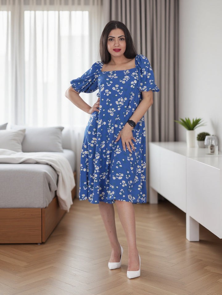 Women Short Sleeve Floral Dress