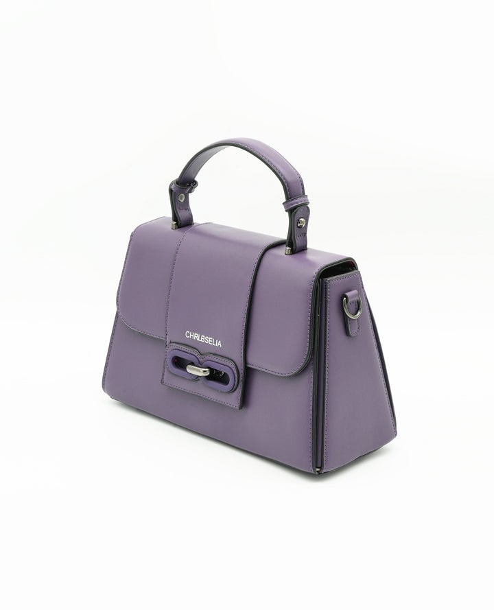 Elegant Women's Handbag with Twist Lock, Sturdy Handle, Detachable Strap & Matching Wallet
