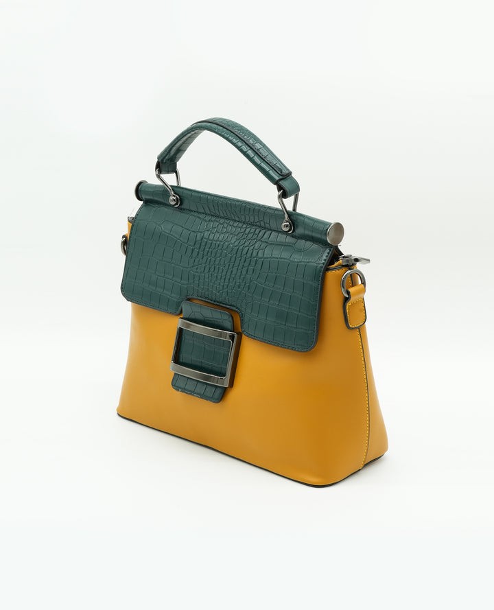 Medium-Sized Leather Print Women's Crossbody Handbag